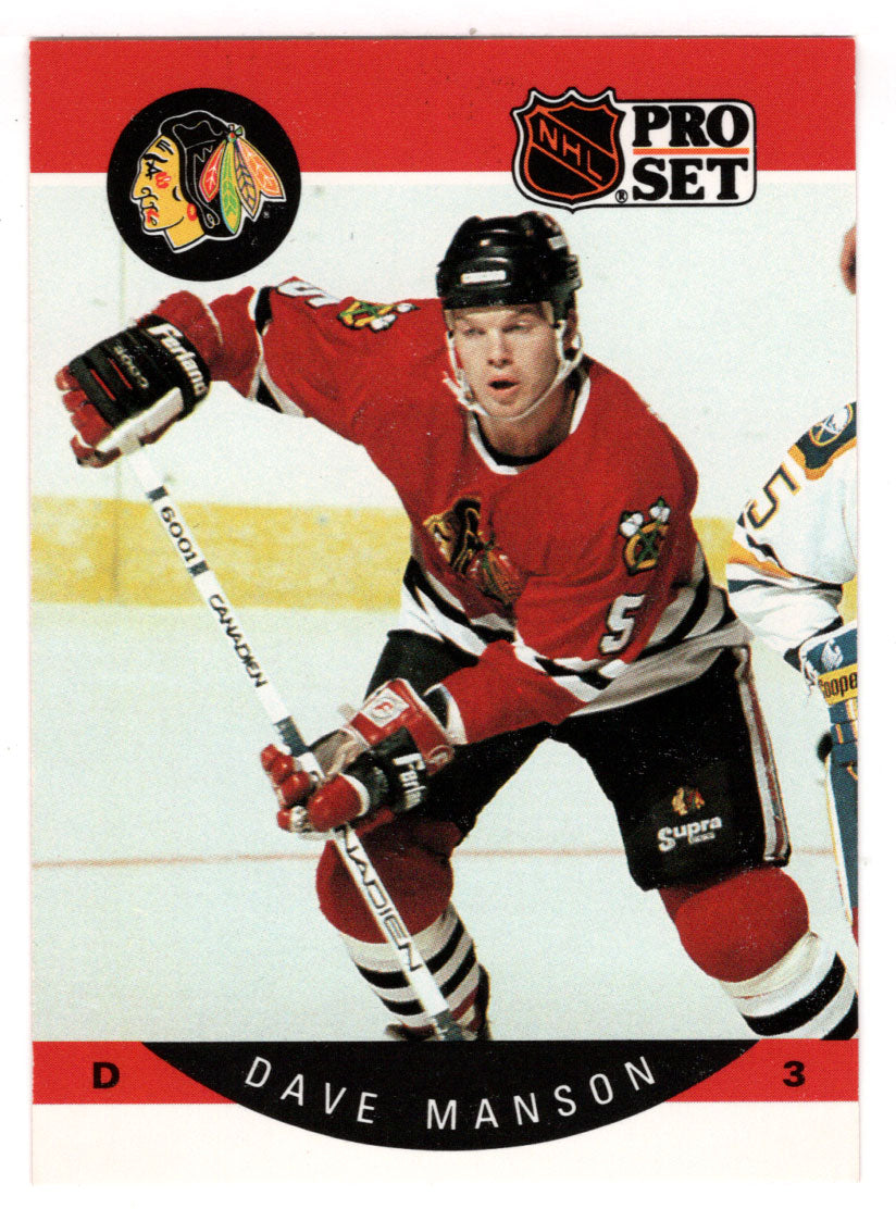 Dave Manson  - Chicago Blackhawks (NHL Hockey Card) 1990-91 Pro Set # 54 A Mint