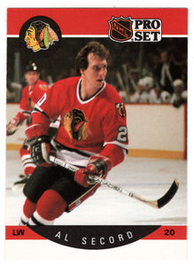 Al Secord - Chicago Blackhawks (NHL Hockey Card) 1990-91 Pro Set # 60 Mint