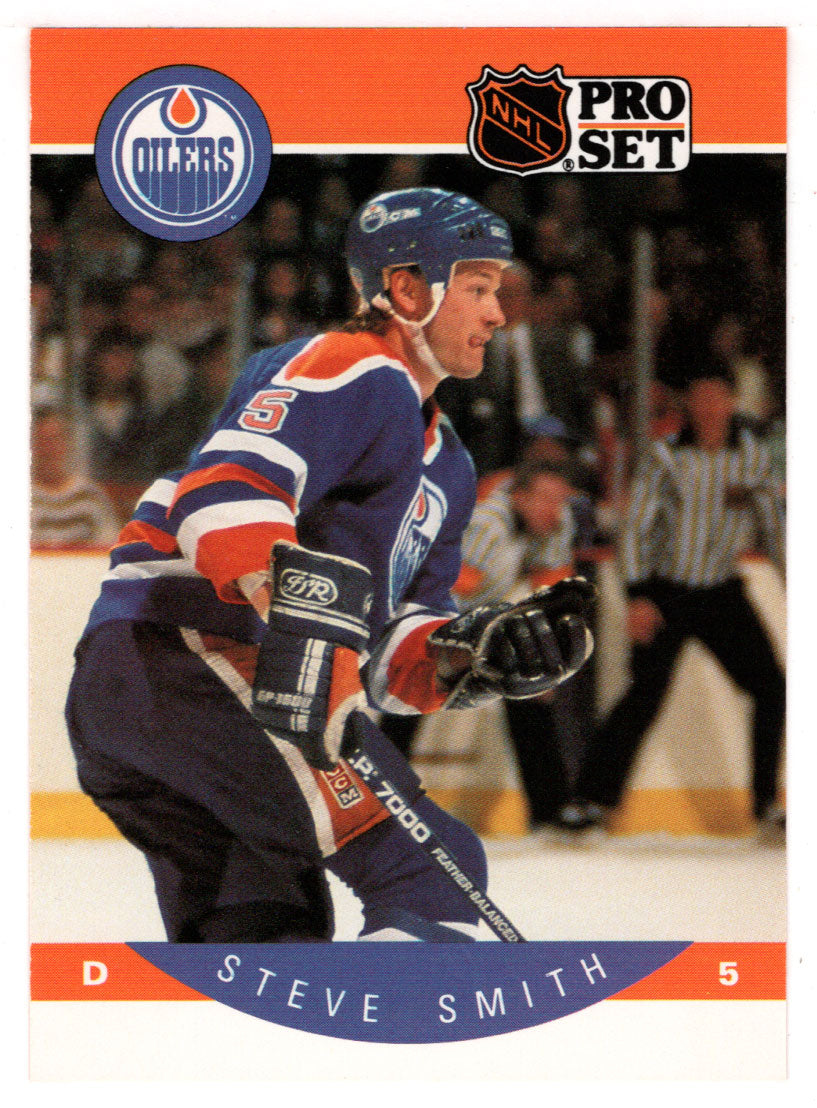 Steve Smith - Edmonton Oilers  (NHL Hockey Card) 1990-91 Pro Set # 96 Mint