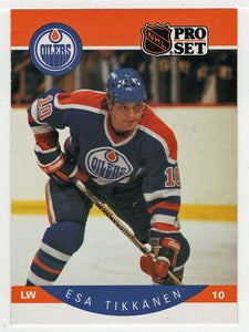 Esa Tikkanen - Edmonton Oilers (NHL Hockey Card) 1990-91 Pro Set # 97 Mint