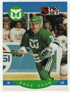 Brad Shaw RC - Hartford Whalers (NHL Hockey Card) 1990-91 Pro Set # 110 Mint