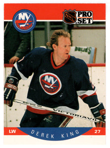 Derek King - New York Islanders (NHL Hockey Card) 1990-91 Pro Set # 185 Mint