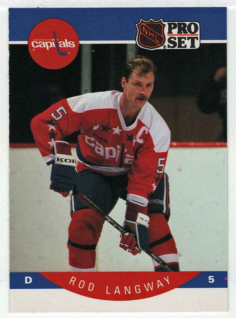 Rod Langway - Washington Capitals (NHL Hockey Card) 1990-91 Pro Set # 314 Mint