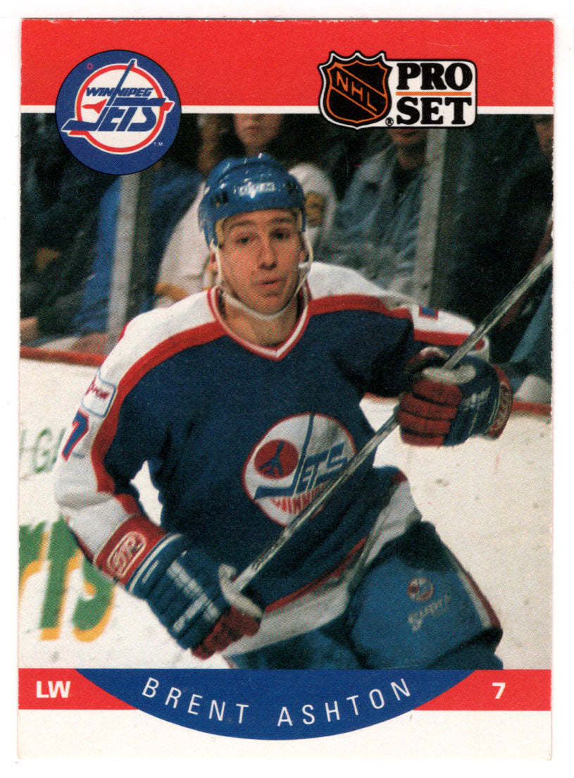 Brent Ashton - Winnipeg Jets (NHL Hockey Card) 1990-91 Pro Set # 323 Mint