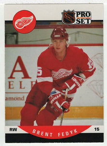 Brent Fedyk RC - Detroit Red Wings (NHL Hockey Card) 1990-91 Pro Set # 435 Mint