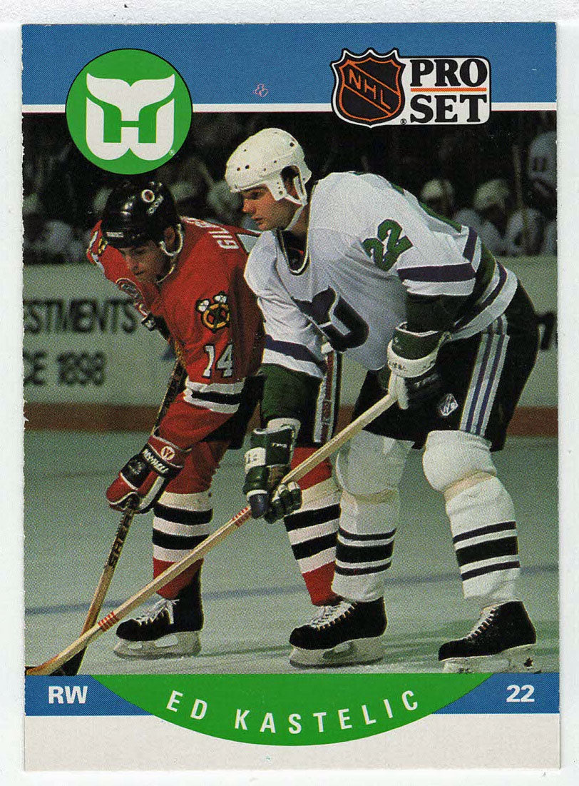 Ed Kastelic RC - Hartford Whalers (NHL Hockey Card) 1990-91 Pro Set # 450 Mint