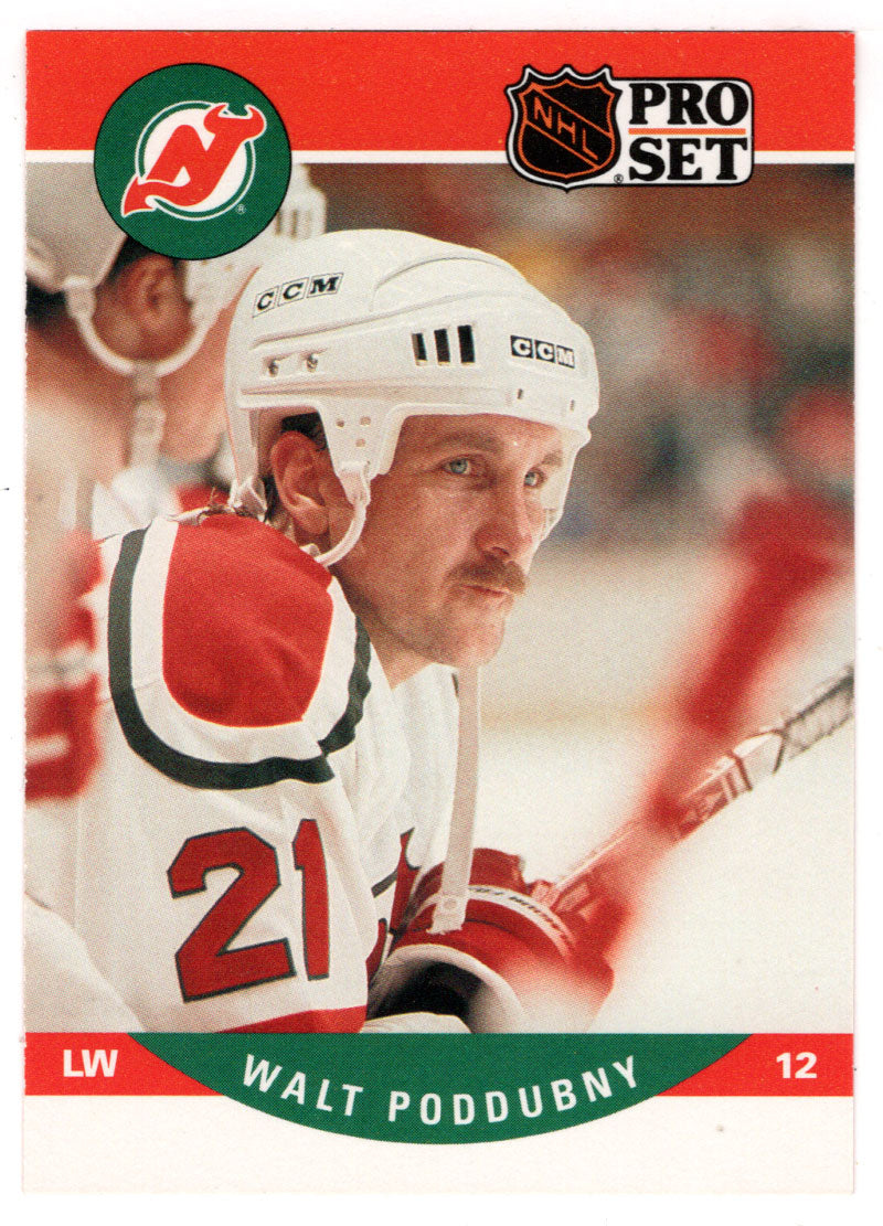Walt Poddubny - New Jersey Devils (NHL Hockey Card) 1990-91 Pro Set # 479 Mint