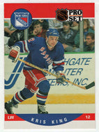 Kris King RC - New York Rangers (NHL Hockey Card) 1990-91 Pro Set # 491 Mint