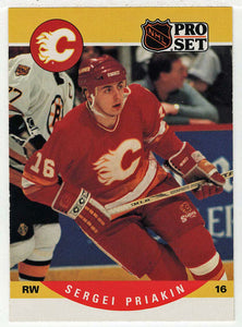 Sergei Priakin RC - Calgary Flames (NHL Hockey Card) 1990-91 Pro Set # 594 Mint