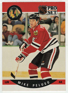 Mike Peluso RC - Chicago Blackhawks (NHL Hockey Card) 1990-91 Pro Set # 601 Mint