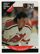 Paul Ysebaert RC - New Jersey Devils (NHL Hockey Card) 1990-91 Pro Set # 607 Mint