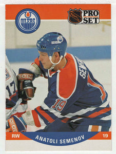 Anatoli Semenov RC - Edmonton Oilers (NHL Hockey Card) 1990-91 Pro Set # 608 Mint