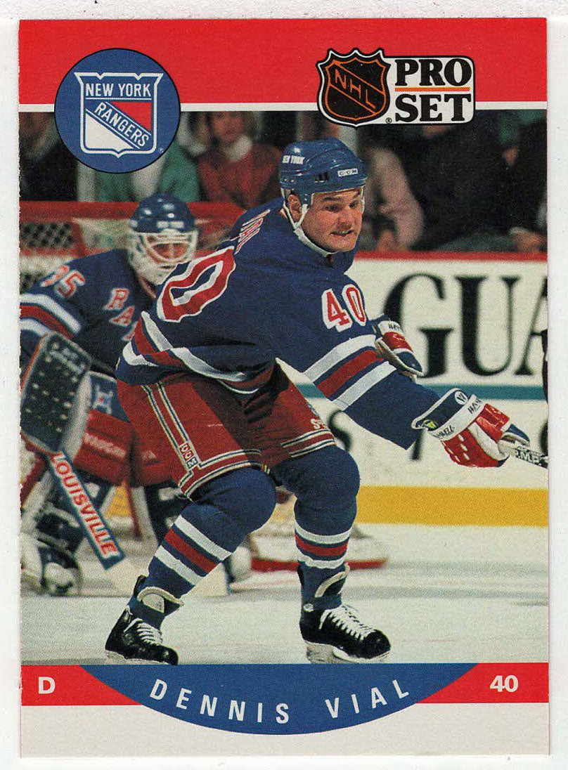 Dennis Vial RC - New York Rangers (NHL Hockey Card) 1990-91 Pro Set # 628 Mint