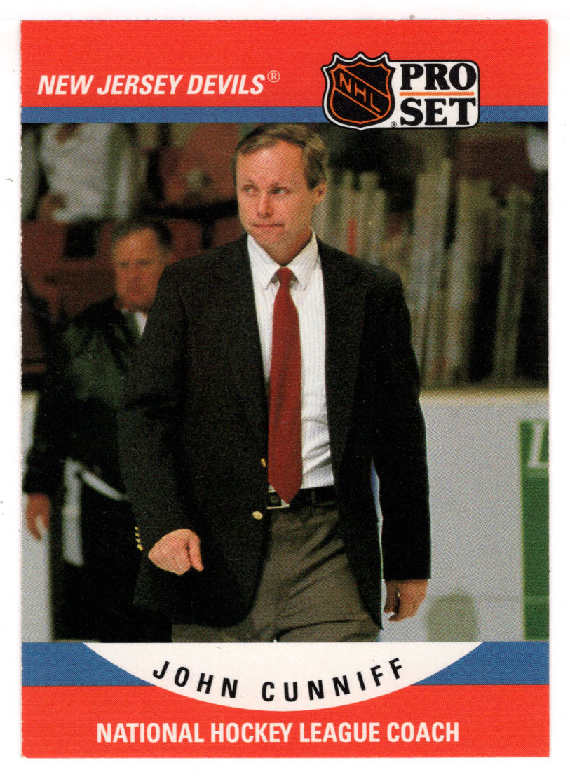 John Cunniff - New Jersey Devils - Coach (NHL Hockey Card) 1990-91 Pro Set # 670 Mint