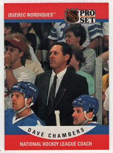 Dave Chambers - Quebec Nordiques - Coach (NHL Hockey Card) 1990-91 Pro Set # 675 Mint