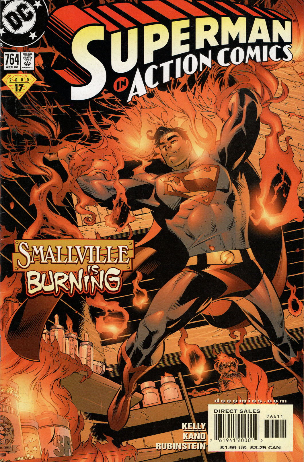 Superman in Action Comics # 764 (Smallville is Burning) - April 2000