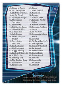 Checklist (Trading Card) Andromeda - 2001 Inkworks # 90 - Mint