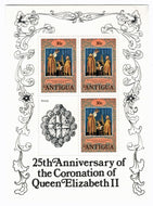 Antigua #  509 - 25th Anniversary of The Coronation of Queen Elizabeth II Postage Stamp Souvenir Sheet M/NH