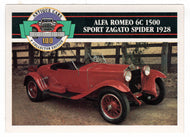 Alfa Romeo 6C 1500 Sport Zagato Spider - 1928 (Trading Card) Antique Cars - 1st Collector Edition - 1992 Panini # 31 - Mint