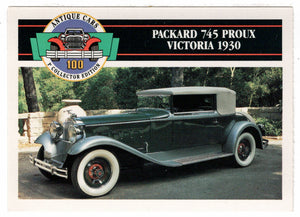 Packard 745 Proux Victoria - 1930 (Trading Card) Antique Cars - 1st Collector Edition - 1992 Panini # 38 - Mint