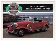 Chrysler Imperial LeBaron Roadster - 1931 (Trading Card) Antique Cars - 1st Collector Edition - 1992 Panini # 41 - Mint