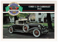 Cord L-29 Cabriolet - 1931 (Trading Card) Antique Cars - 1st Collector Edition - 1992 Panini # 42 - Mint