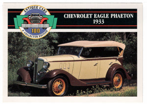 Chevrolet Eagle Phaeton - 1933 (Trading Card) Antique Cars - 1st Collector Edition - 1992 Panini # 52 - Mint