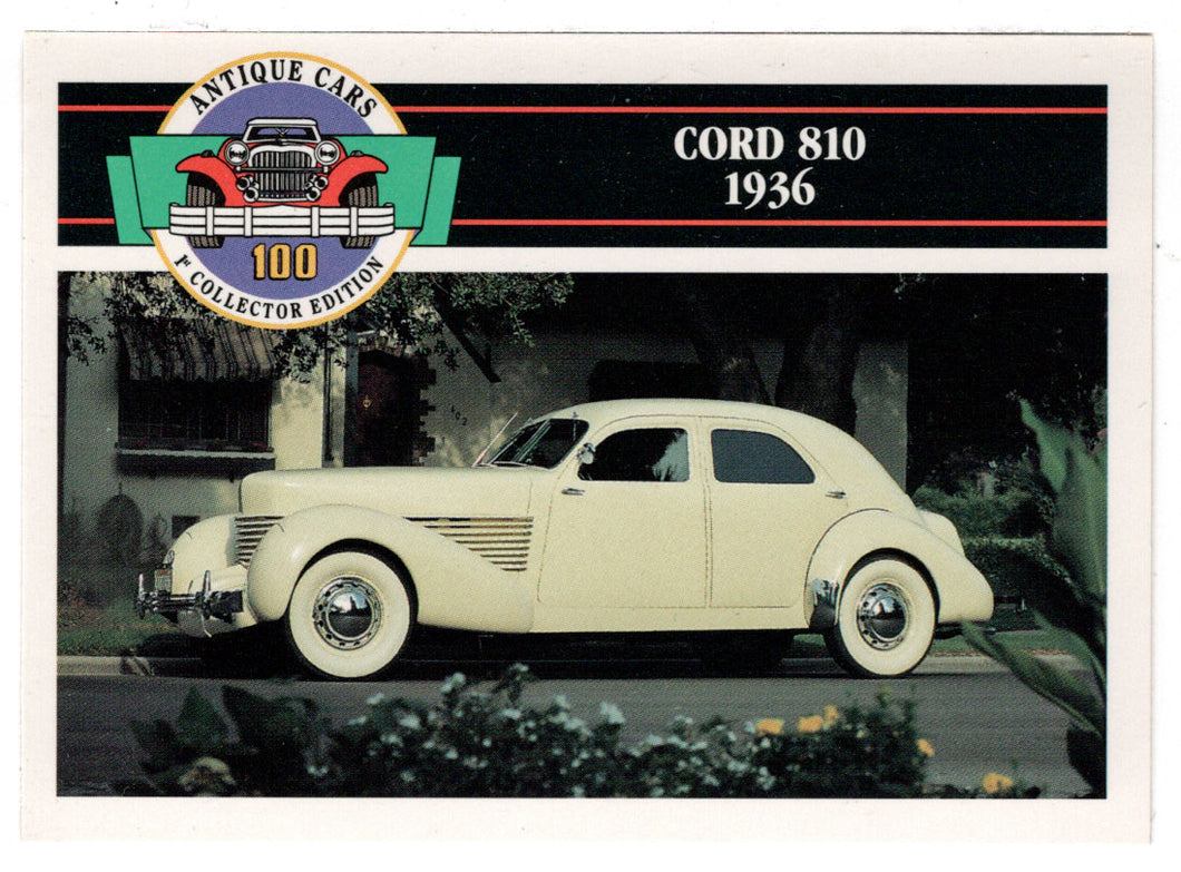 Cord 810 - 1936 (Trading Card) Antique Cars - 1st Collector Edition - 1992 Panini # 68 - Mint