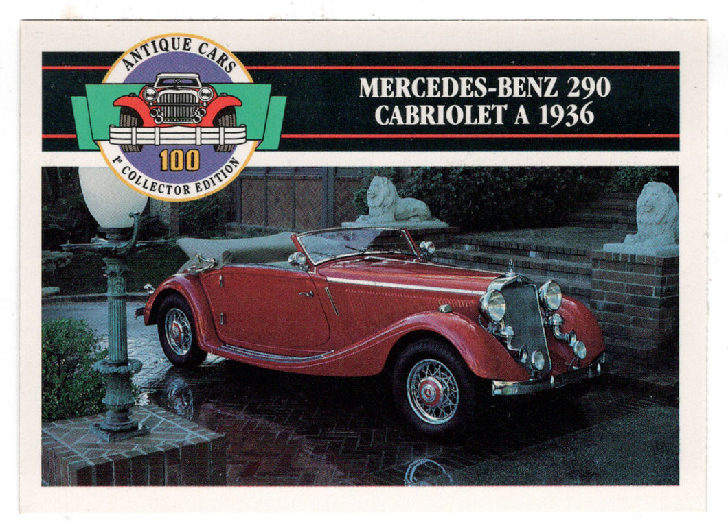 Mercedes-Benz 290 Cabriolet A - 1936 (Trading Card) Antique Cars - 1st Collector Edition - 1992 Panini # 69 - Mint
