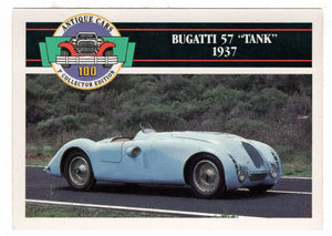 Bugatti 57 "Tank" - 1937 (Trading Card) Antique Cars - 1st Collector Edition - 1992 Panini # 73 - Mint