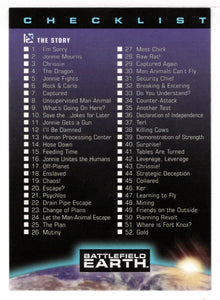 Checklist (Trading Card) Battlefield Earth (The Movie) - 2000 Upper Deck # 90 - Mint