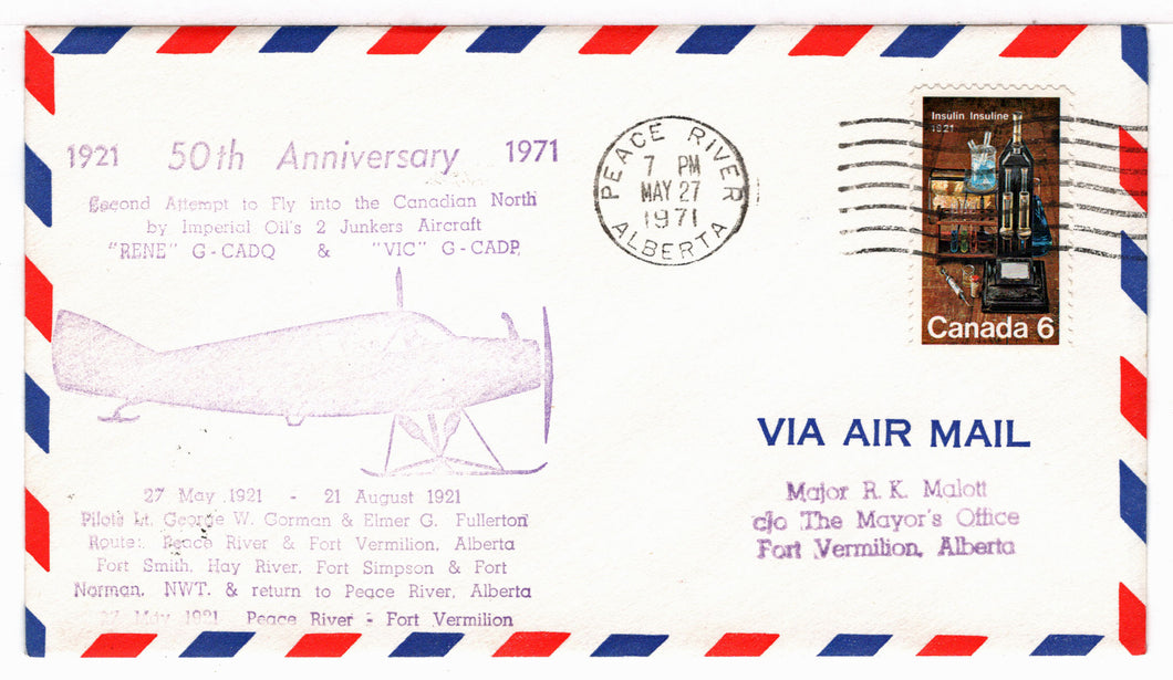 Canada Postage Stamps #  533 - 2nd Flight to the Canadian North - 50th Anniversary - Air Mail Event Cover