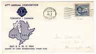 Canada Postage Stamps #  412 - 47th Annual Convention of the Lions Club, Toronto, Ontario - Event Cover