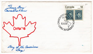 Canada Postage Stamps #  754 - CAPEX 1978 - Day of the Americas - Event Cover