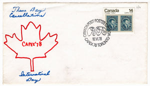 Canada Postage Stamps #  754 - CAPEX 1978 - International Day - Event Cover