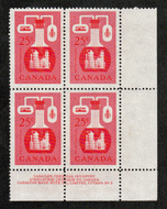 Canada #  363 - Industry - Chemical - Plate Block - Lower Right - Series # 2