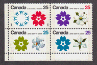 Canada #  511 B - Expo 1970 - Plate Block - Lower Left - Series Gutter Block