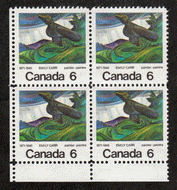 Canada #  532 - Emily Carr  - Plate Block - Lower Left - Series Gutter Plate