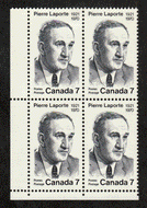 Canada #  558 - Pierre Laporte - Plate Block - Lower Left