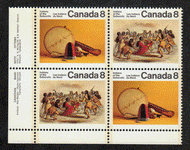 Canada #  575A - Subarctic Indians - Se-Tenant Plate Block - Lower Left