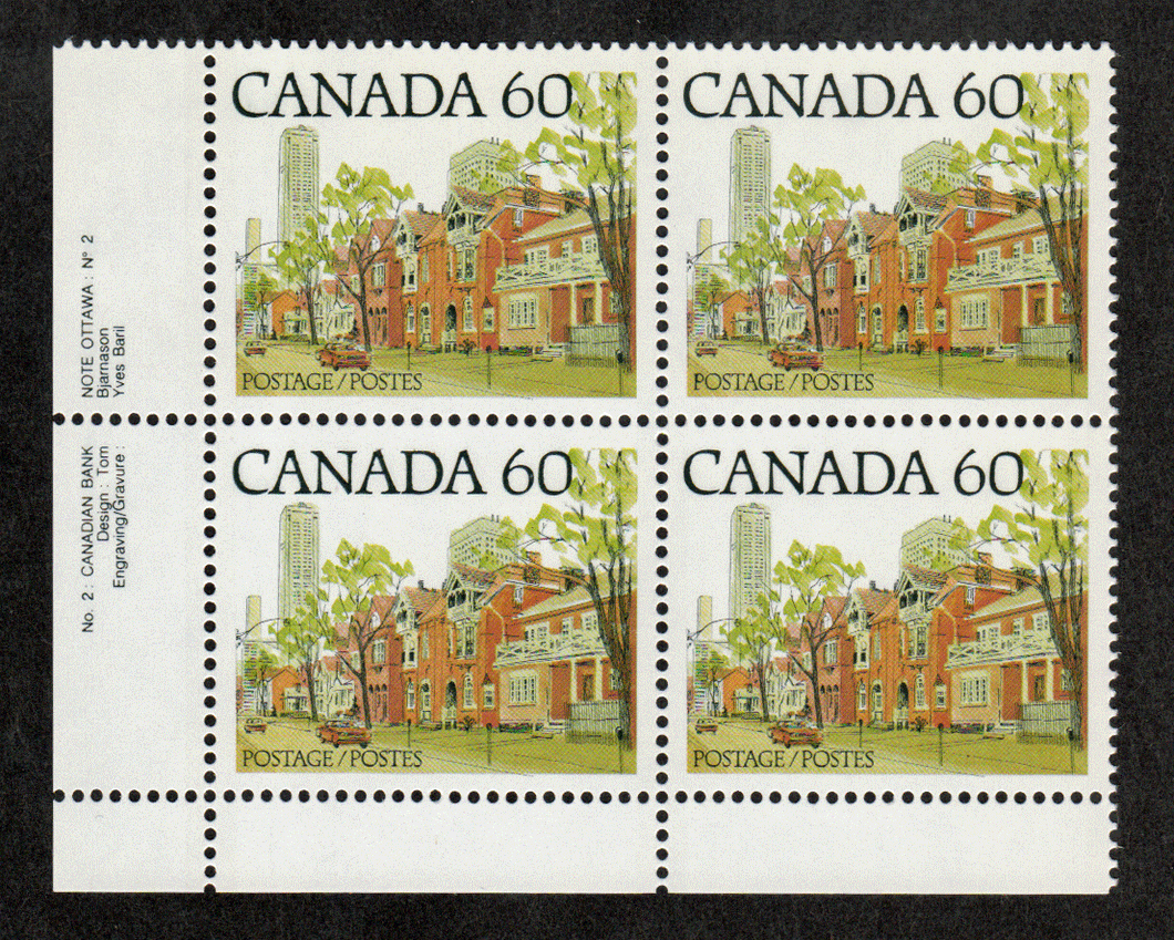 Canada #  723 C - Ontario Street Scene - Street Definitives - Plate Block - Lower Left - Series # 2