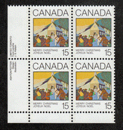 Canada #  870 - Christmas 1980 - Greeting Cards - Plate Block - Lower Left