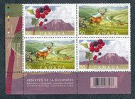 Canada # 2106A - Biosphere Reserves - Waterton Lakes National Park - Killarney National Park, Ireland - Plate Block - Lower Left