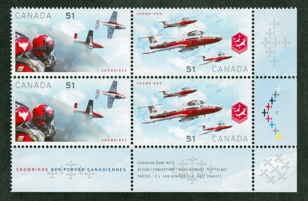 Canada # 2159A - Canadian Forces Snowbirds - Plate Block - Lower Right