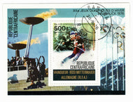 Central African Republic # C150 - 1976 Winter Olympics - Skiing Postage Stamp Souvenir Sheet Air Mail M/NH