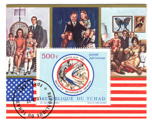 Chad # C101 - Apollo 15 Space Program Insignia Postage Stamp Souvenir Sheet Air Mail M/NH