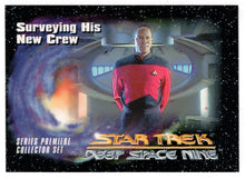 Load image into Gallery viewer, Surveying His New Crew (Trading Card) Deep Space Nine Premiere - 1993 Skybox # 3 - Mint
