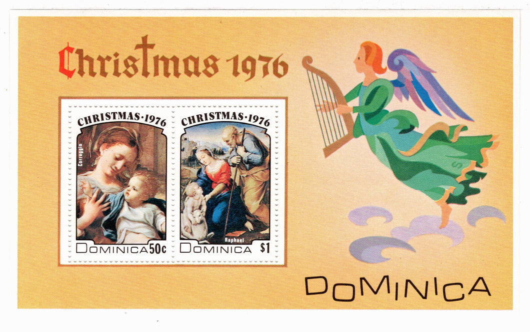 Dominica #  509 - Christmas 1976 Postage Stamp Souvenir Sheet M/NH