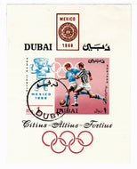 Dubai 1968 Mexico Olympic Games Postage Stamp Souvenir Sheet M/NH