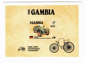Gambia #  628 - Ameripex '86 - Karl Benz Automobile Centenary Postage Stamp Souvenir Sheet M/NH